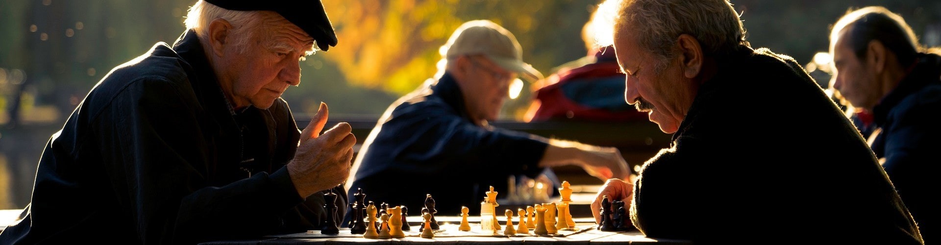 senior men playing cheses